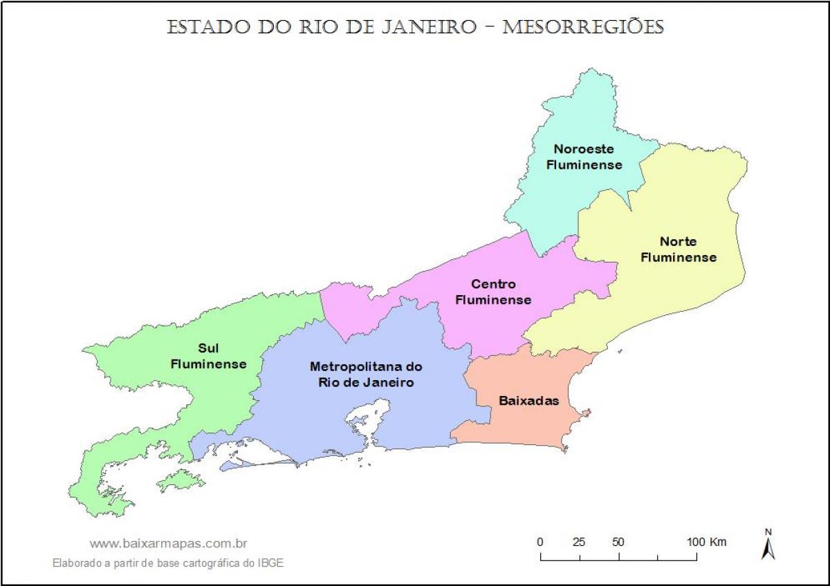 வரைபடம் mesoregions ரியோ டி ஜெனிரோ