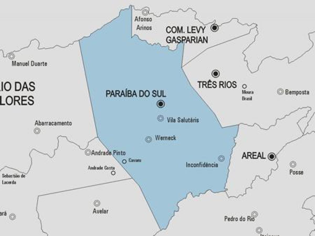 வரைபடம் Paraíba do Sul நகராட்சி