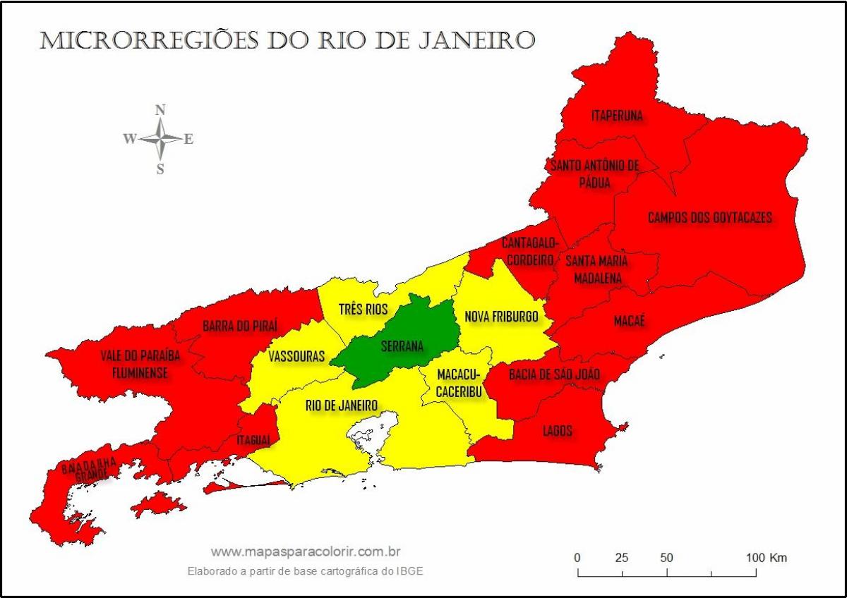 வரைபடம் மைக்ரோ பகுதிகளில் ரியோ டி ஜெனிரோ