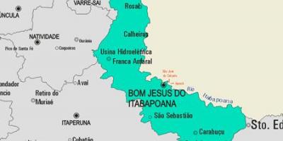வரைபடம் of Bom Jesus செய்ய Itabapoana நகராட்சி