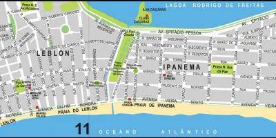 வரைபடம் Ipanema கடற்கரை