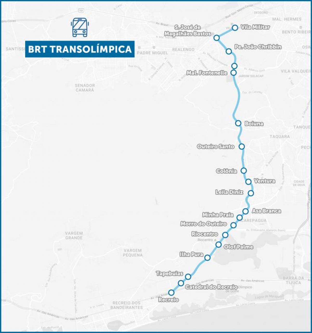 வரைபடம் BRT TransOlimpica