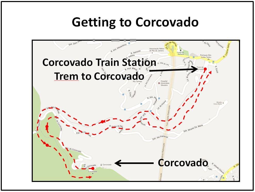 வரைபடம் Corcovado ரயில்