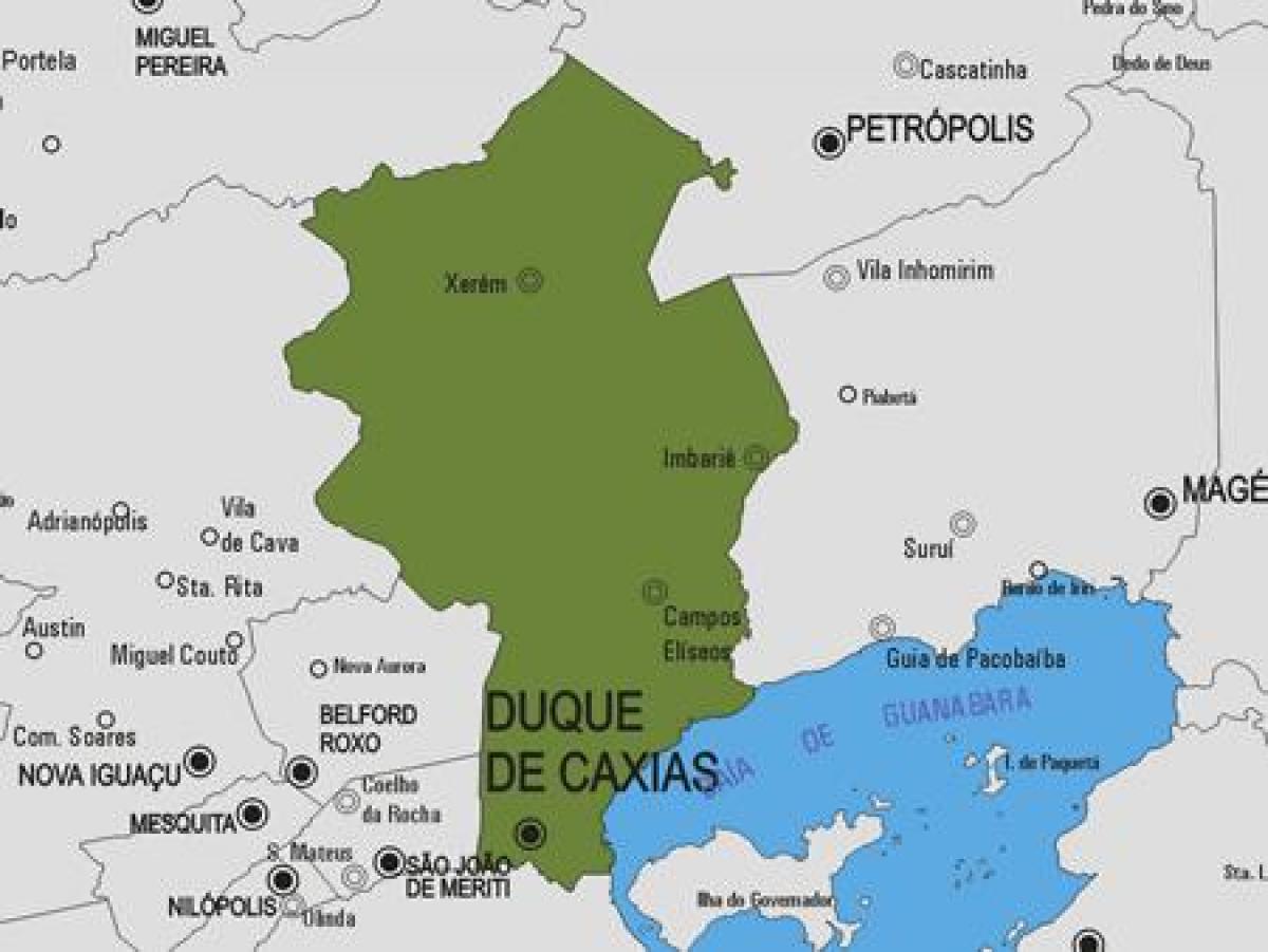 வரைபடம் Duque de Caxias நகராட்சி