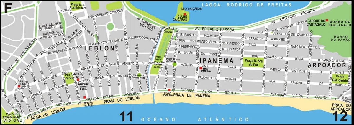 வரைபடம் Ipanema கடற்கரை