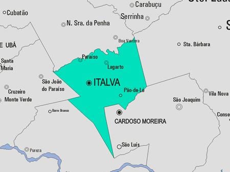 வரைபடம் Italva நகராட்சி