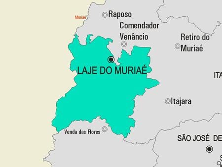 வரைபடம் Laje செய்ய Muriaé நகராட்சி