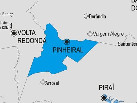வரைபடம் Pinheiral நகராட்சி