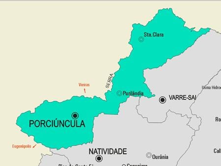 வரைபடம் Porciúncula நகராட்சி