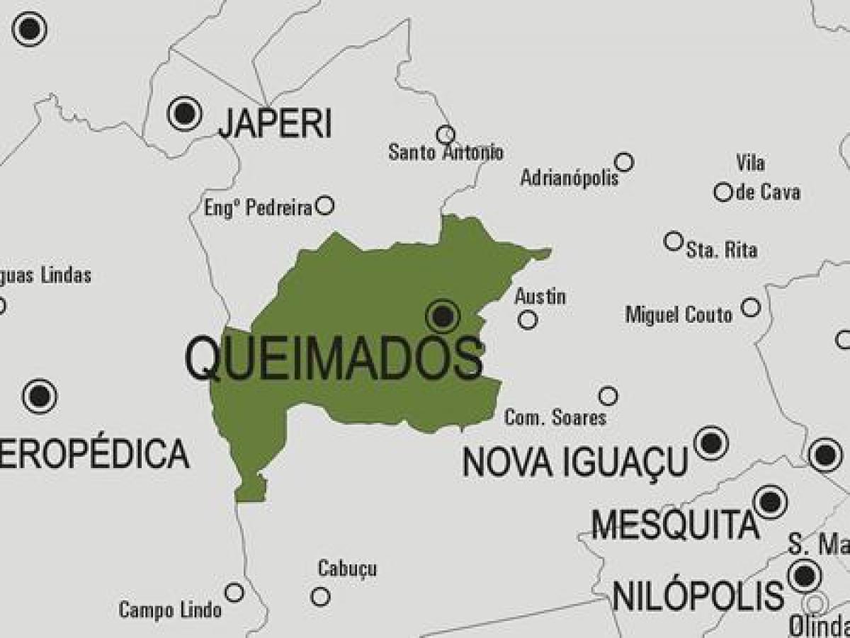வரைபடம் Queimados நகராட்சி