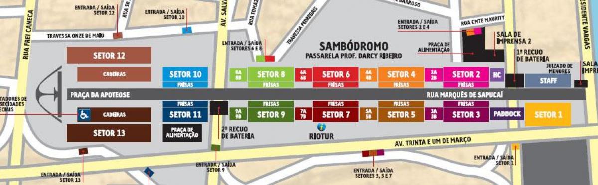வரைபடம் Sambódromo