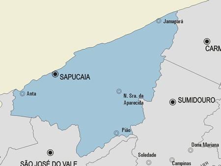 வரைபடம் Sapucaia நகராட்சி