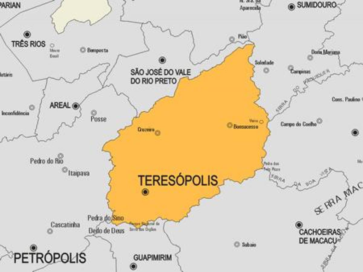 வரைபடம் Teresópolis நகராட்சி