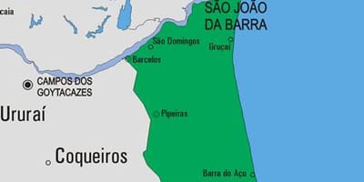 வரைபடம் சாயோ João da Barra நகராட்சி
