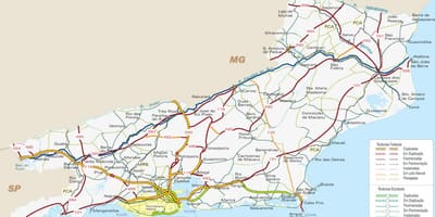 வரைபடம் நெடுஞ்சாலைகள் ரியோ டி ஜெனிரோ