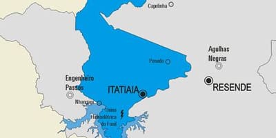 வரைபடம் Itatiaia நகராட்சி