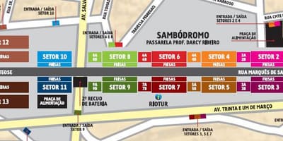 வரைபடம் Sambódromo
